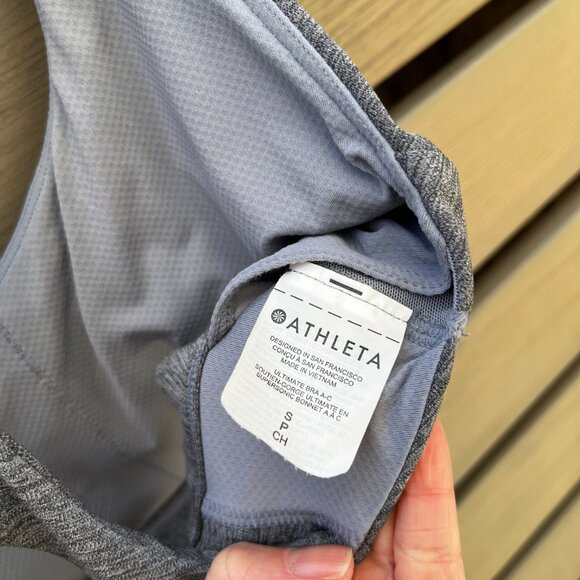 ATHLETA Heathered Gray Sports Bra, Size Small EUC - Picture 3 of 3
